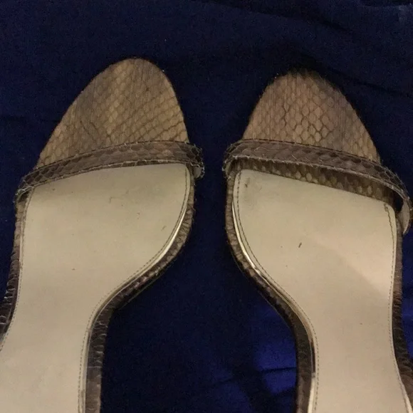 Zara, gold snakeskin, strappy sandals. - Picture 14 of 14